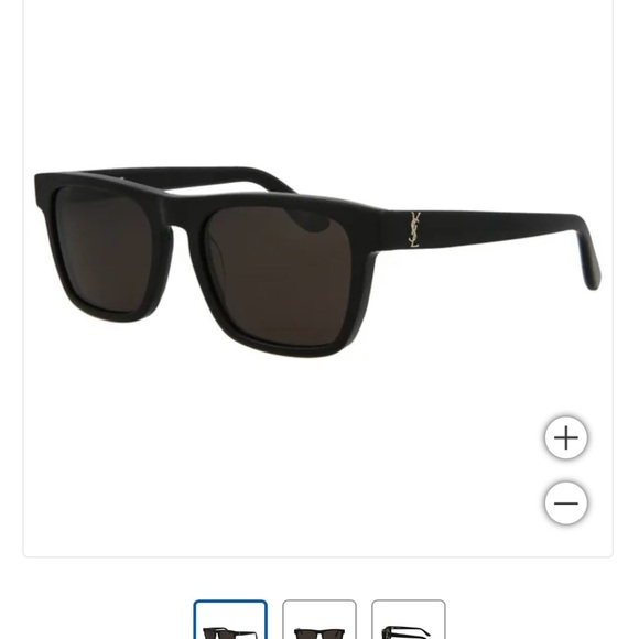 Saint Laurent Accessories - Saint Laurent Black Square Frame Sunglasses with Gold Logo